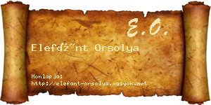 Elefánt Orsolya névjegykártya